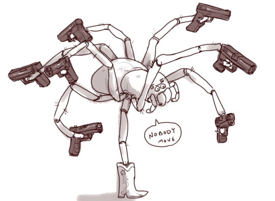 did you know a spider can hold seven guns at once
